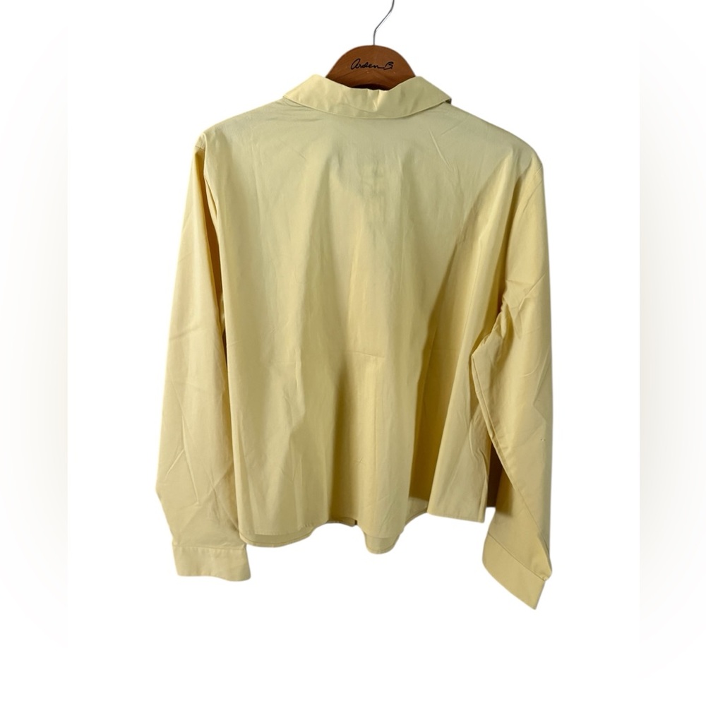 Express Light Yellow Button Down Blouse NWT - image 3